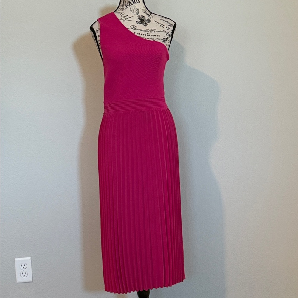 Ted Baker London Fuchsia One-Shoulder Dress